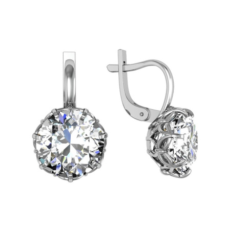 Серьги из Серебра 925 Приволжский ювелир арт. 301365-FA11, Родирование.