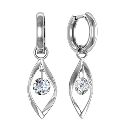 Серьги из Серебра 925 Приволжский ювелир арт. 301384-FA11, Родирование.