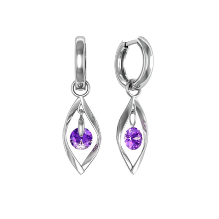 Серьги из Серебра 925 Приволжский ювелир арт. 301384-FA67, Родирование.