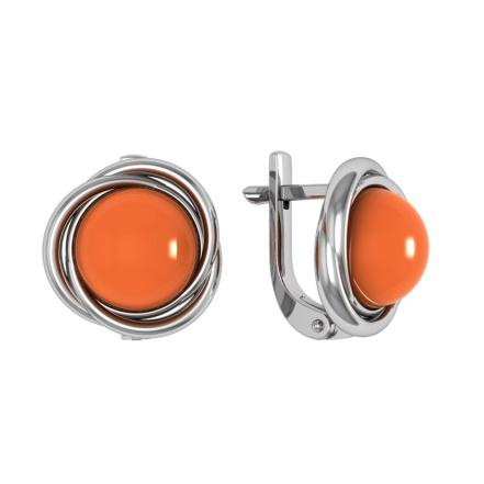 Серьги из Серебра 925 Приволжский ювелир арт. 301396-KR, Родирование.
