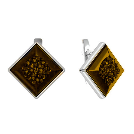 Серьги из Серебра 925 Приволжский ювелир арт. 301402-DA25, Родирование.