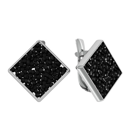 Серьги из Серебра 925 Приволжский ювелир арт. 301402-KT88, Родирование.