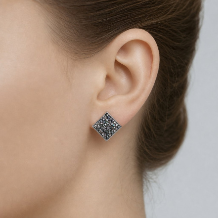 Серьги из Серебра 925 Приволжский ювелир арт. 301402-KT, Родирование.