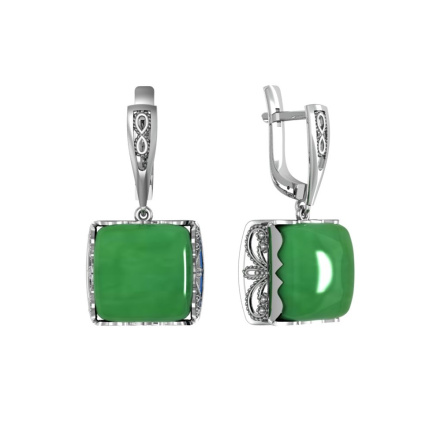 Серьги из Серебра 925 Приволжский ювелир арт. 301405-ZD22, Родирование.