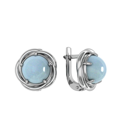 Серьги из Серебра 925 Приволжский ювелир арт. 301434-AQ, Родирование.