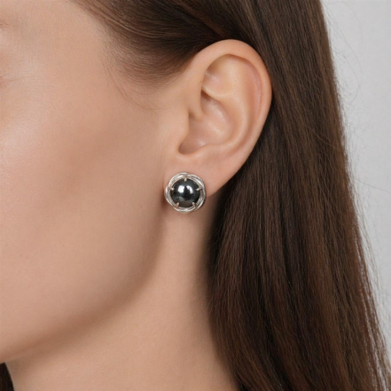 Серьги из Серебра 925 Приволжский ювелир арт. 301434-GM, Родирование.