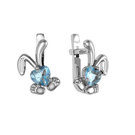 Серьги из Серебра 925 Приволжский ювелир арт. 301460-FA15, Родирование.