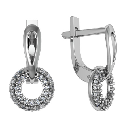 Серьги из Серебра 925 Приволжский ювелир арт. 301527-FA11, Родирование.