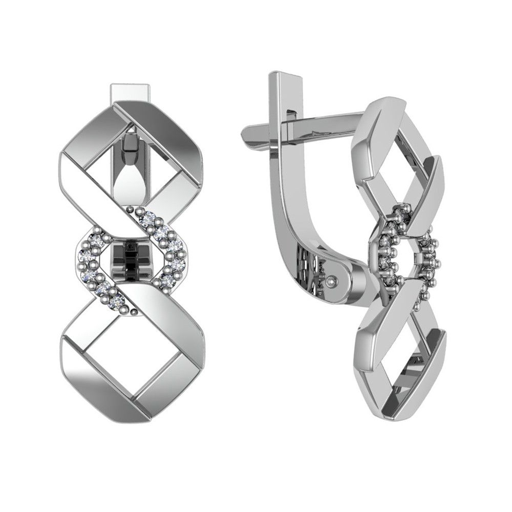 Серьги из Серебра 925 Приволжский ювелир арт. 301548-FA11, Родирование.