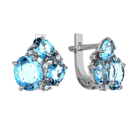 Серьги из Серебра 925 Приволжский ювелир арт. 301559-FA11FA15, Родирование.