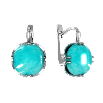 Серьги из Серебра 925 Приволжский ювелир арт. 301570-AZ15, Родирование.