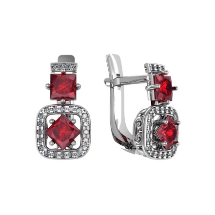 Серьги из Серебра 925 Приволжский ювелир арт. 301595-FA11FA49, Родирование.