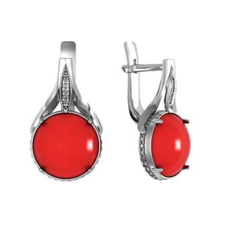Серьги из Серебра 925 Приволжский ювелир арт. 301606-FA11KR26, Родирование.