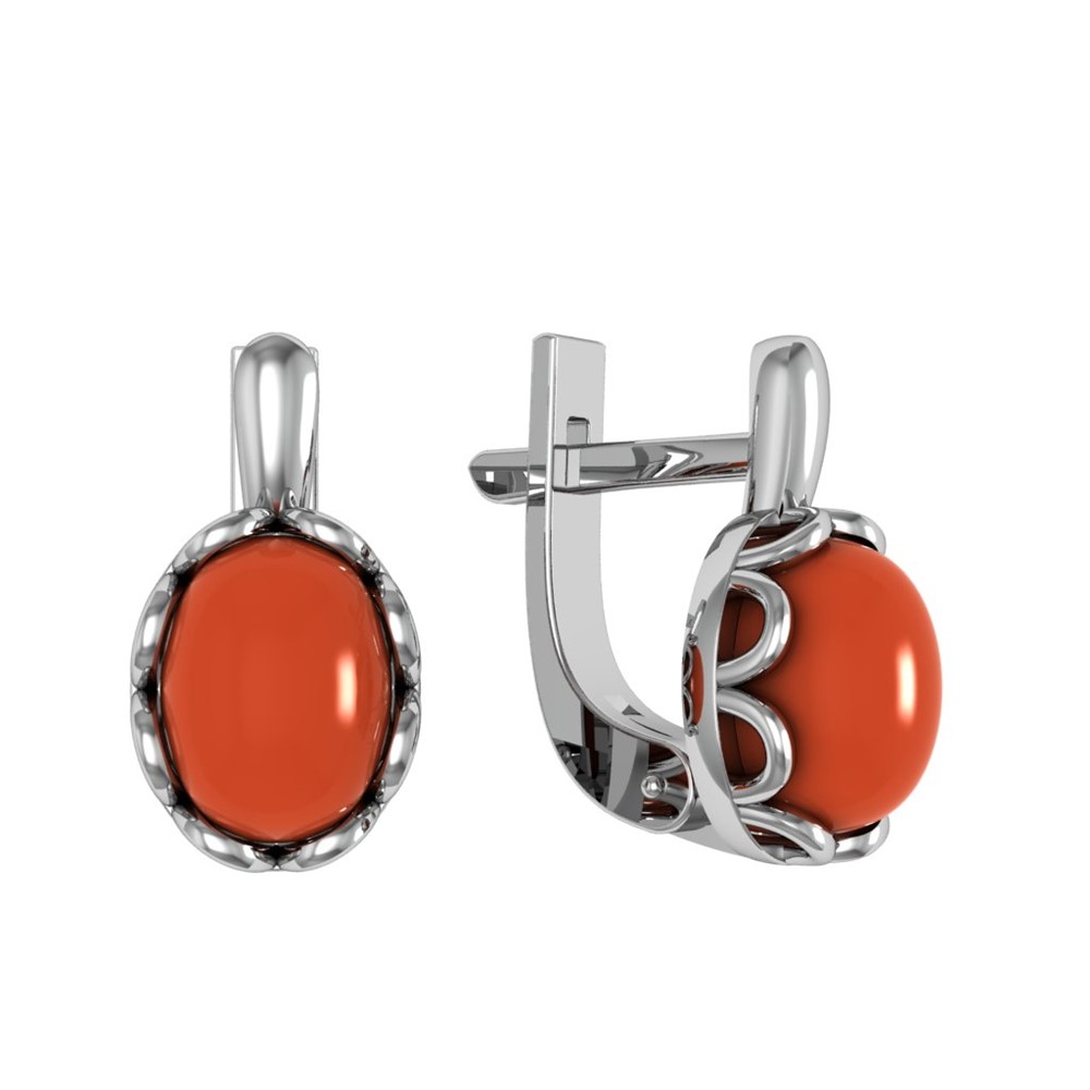 Серьги из Серебра 925 Приволжский ювелир арт. 301716-KR, Родирование.