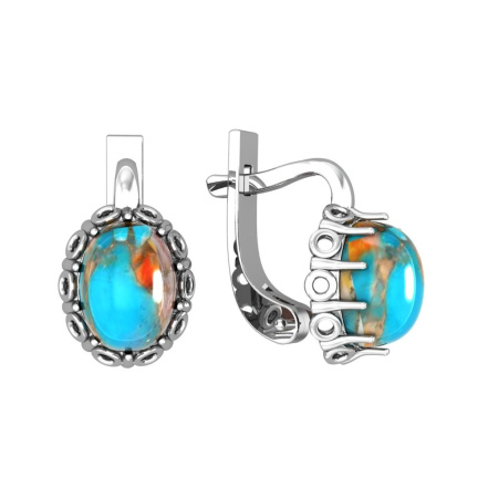 Серьги из Серебра 925 Приволжский ювелир арт. 301719-UB, Родирование.