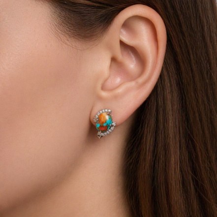 Серьги из Серебра 925 Приволжский ювелир арт. 301720-FA11UB, Родирование.