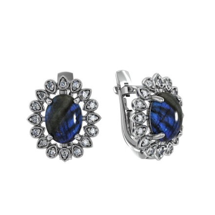 Серьги из Серебра 925 Приволжский ювелир арт. 301724-FA11LB, Родирование.
