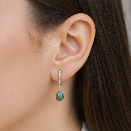 Серьги из Серебра 925 Приволжский ювелир арт. 301726-FA11UB, Родирование.