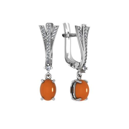 Серьги из Серебра 925 Приволжский ювелир арт. 301727-FA11KR, Родирование.