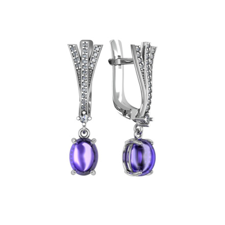 Серьги из Серебра 925 Приволжский ювелир арт. 301727-FA11TN, Родирование.