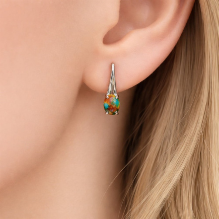 Серьги из Серебра 925 Приволжский ювелир арт. 301728-UB, Родирование.