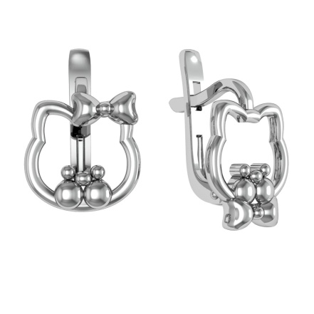 Серьги из Серебра 925 Приволжский ювелир арт. 301739, Родирование.