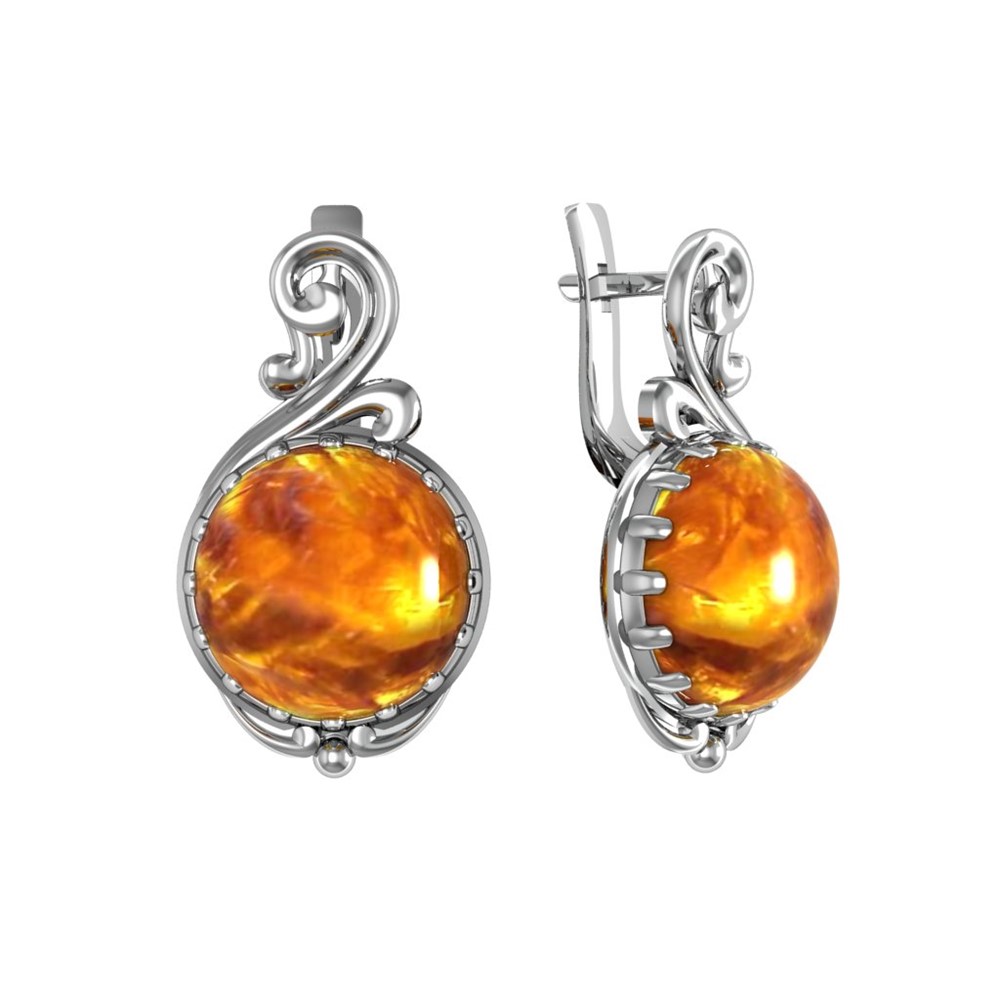 Серьги из Серебра 925 Приволжский ювелир арт. 301746-YN, Родирование.