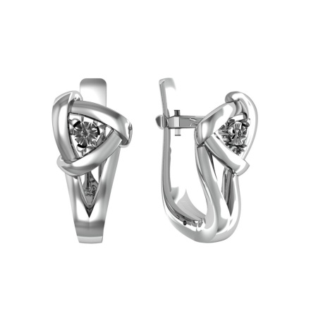 Серьги из Серебра 925 Приволжский ювелир арт. 301796-BR, Родирование.