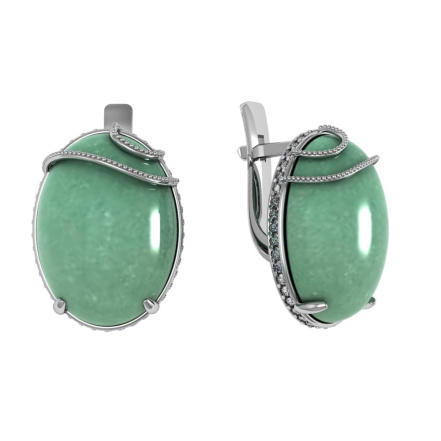 Серьги из Серебра 925 Приволжский ювелир арт. 301808-FA11NF, Родирование.