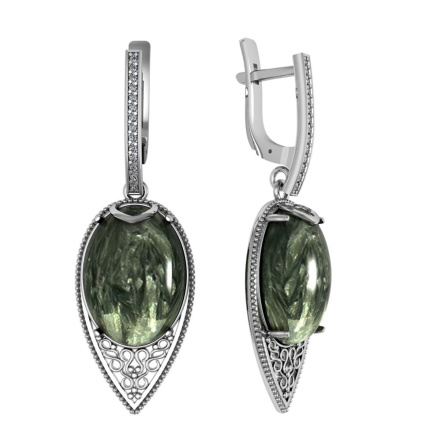 Серьги из Серебра 925 Приволжский ювелир арт. 301810-FA11KL, Родирование.