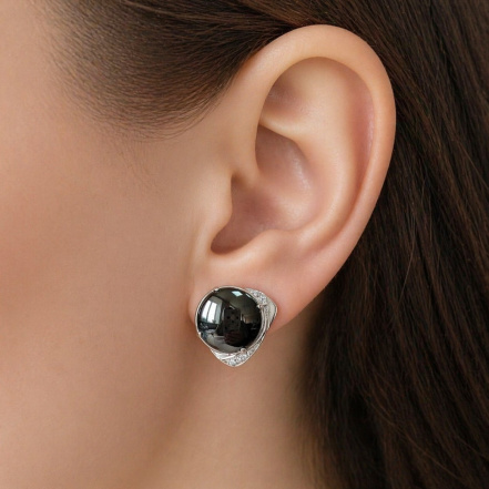 Серьги из Серебра 925 Приволжский ювелир арт. 301834-FA11GM, Родирование.