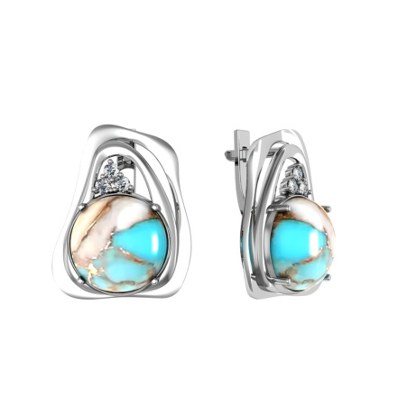 Серьги из Серебра 925 Приволжский ювелир арт. 301835-FA11UB, Родирование.