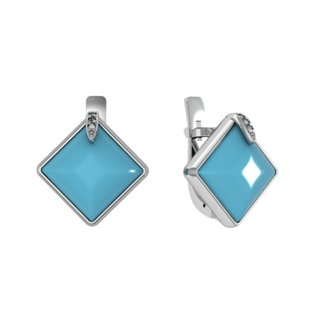 Серьги из Серебра 925 Приволжский ювелир арт. 301836-BZFA11, Родирование.