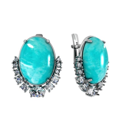 Серьги из Серебра 925 Приволжский ювелир арт. 301841-AZFA11, Родирование.
