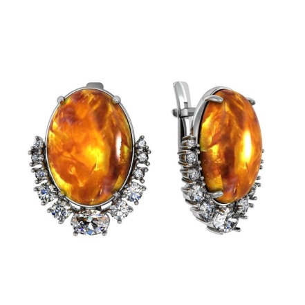 Серьги из Серебра 925 Приволжский ювелир арт. 301841-FA11YN, Родирование.