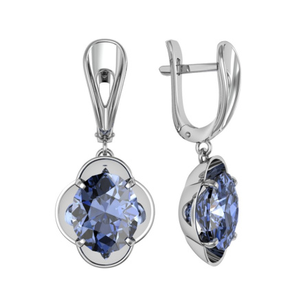 Серьги из Серебра 925 Приволжский ювелир арт. 301855-GH55, Родирование.