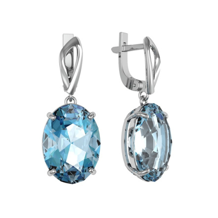Серьги из Серебра 925 Приволжский ювелир арт. 301857-GH55, Родирование.