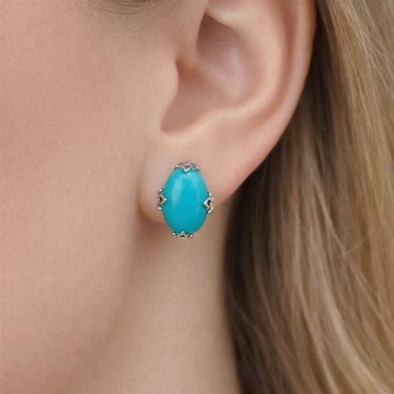 Серьги из Серебра 925 Приволжский ювелир арт. 301876-BZ, Родирование.