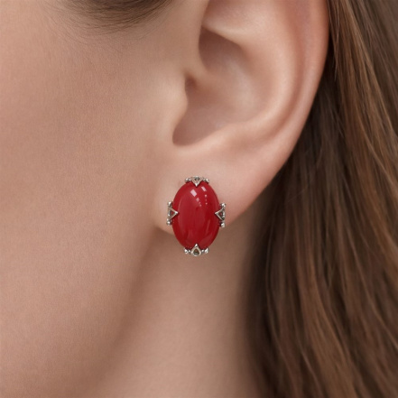 Серьги из Серебра 925 Приволжский ювелир арт. 301876-KR, Родирование.