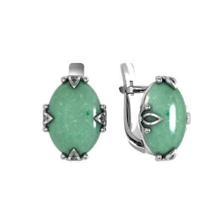 Серьги из Серебра 925 Приволжский ювелир арт. 301876-NF, Родирование.