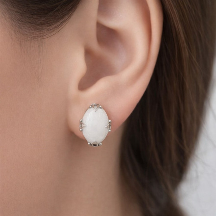 Серьги из Серебра 925 Приволжский ювелир арт. 301876-PM07, Родирование.