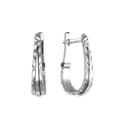 Серьги из Серебра 925 Приволжский ювелир арт. 301945, Родирование.