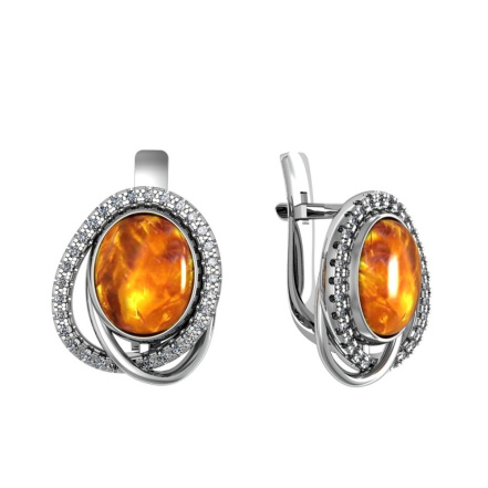 Серьги из Серебра 925 Приволжский ювелир арт. 301950-FA11YN, Родирование.