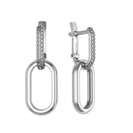 Серьги из Серебра 925 Приволжский ювелир арт. 301961-FA11, Родирование.