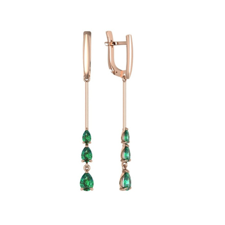 Серьги из Серебра 925 Приволжский ювелир арт. 302041-FA22, Золочение в два слоя.