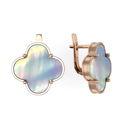 Серьги из Серебра 925 Приволжский ювелир арт. 302095-PM, Золочение в два слоя.