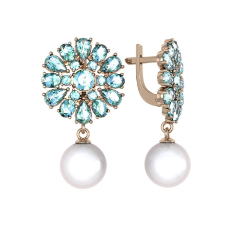 Серьги из Серебра 925 Приволжский ювелир арт. 302358-FA15ZM07, Золочение в два слоя.