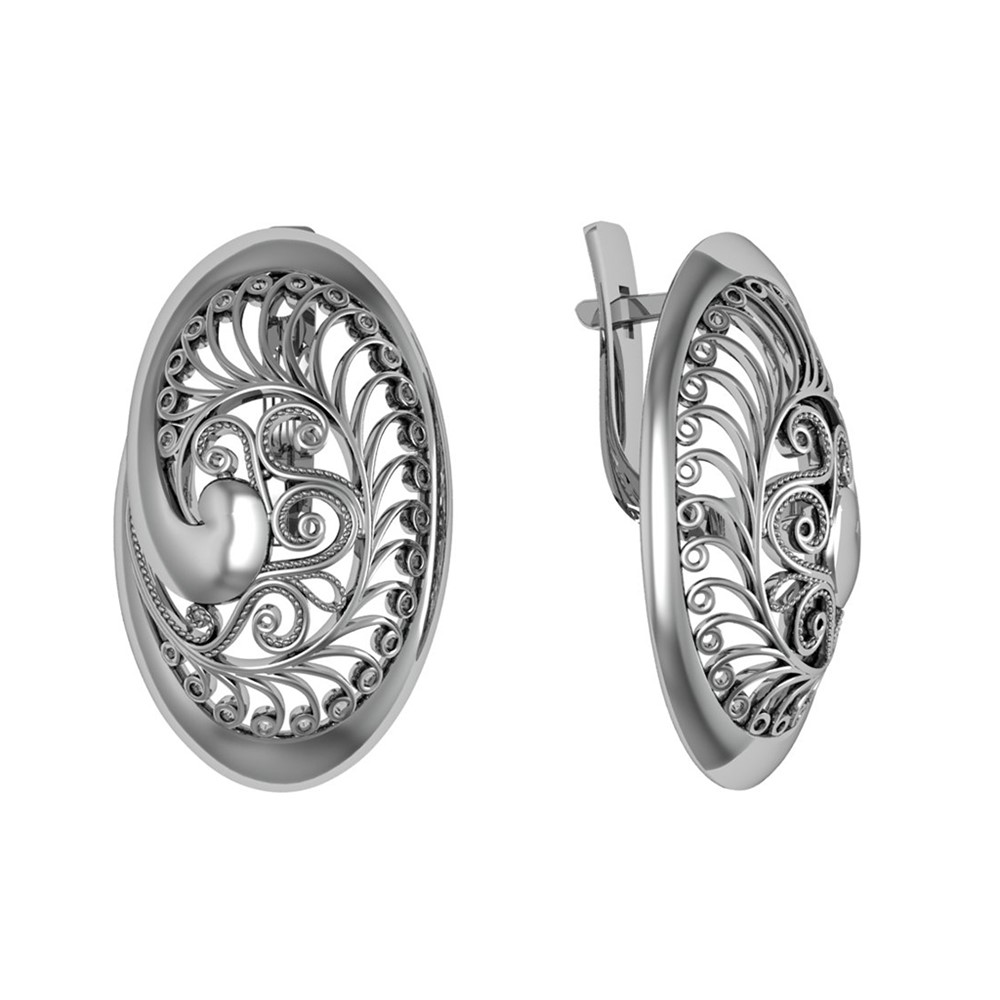 Серьги из Серебра 925 Приволжский ювелир арт. 303013, Оксид.