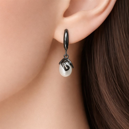 Серьги из Серебра 925 Приволжский ювелир арт. 304048-ZM07, чёрный оксид.