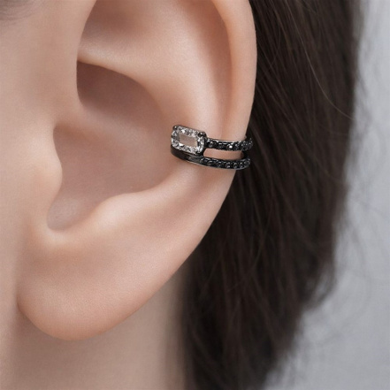 Серьга из Серебра 925 Приволжский ювелир арт. 304276-FA73TP15, чёрный оксид.